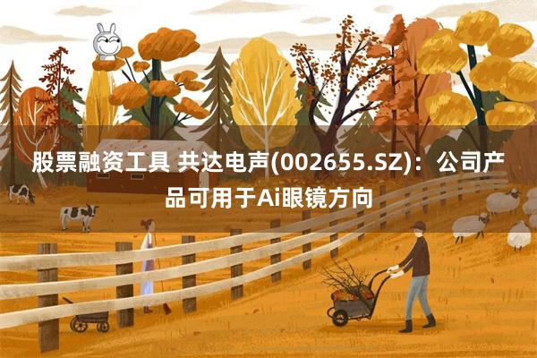 股票融资工具 共达电声(002655.SZ)：公司产品可用于Ai眼镜方向