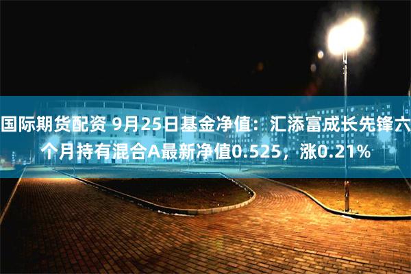 国际期货配资 9月25日基金净值：汇添富成长先锋六个月持有混合A最新净值0.525，涨0.21%