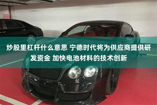 炒股里杠杆什么意思 宁德时代将为供应商提供研发资金 加快电池材料的技术创新