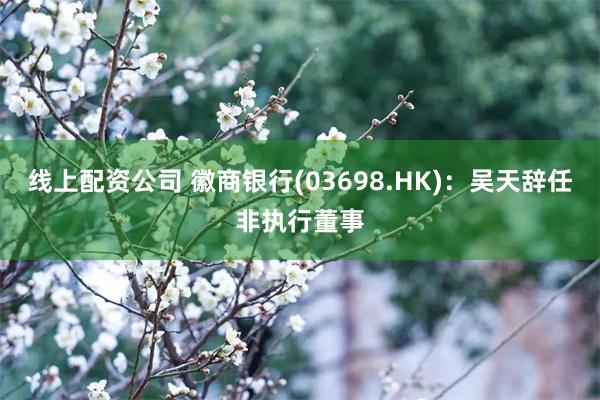 线上配资公司 徽商银行(03698.HK)：吴天辞任非执行董事